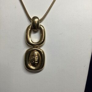 vintage Givenchy 4 G pendant Drop Long necklace 29" Gold Plated
